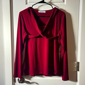 Brigette Brianna Criss-Cross Long Sleeve Top